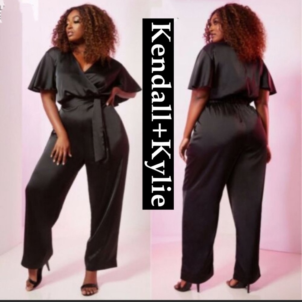 🆕NWT Kendall +Kylie black jumpsuit Size L